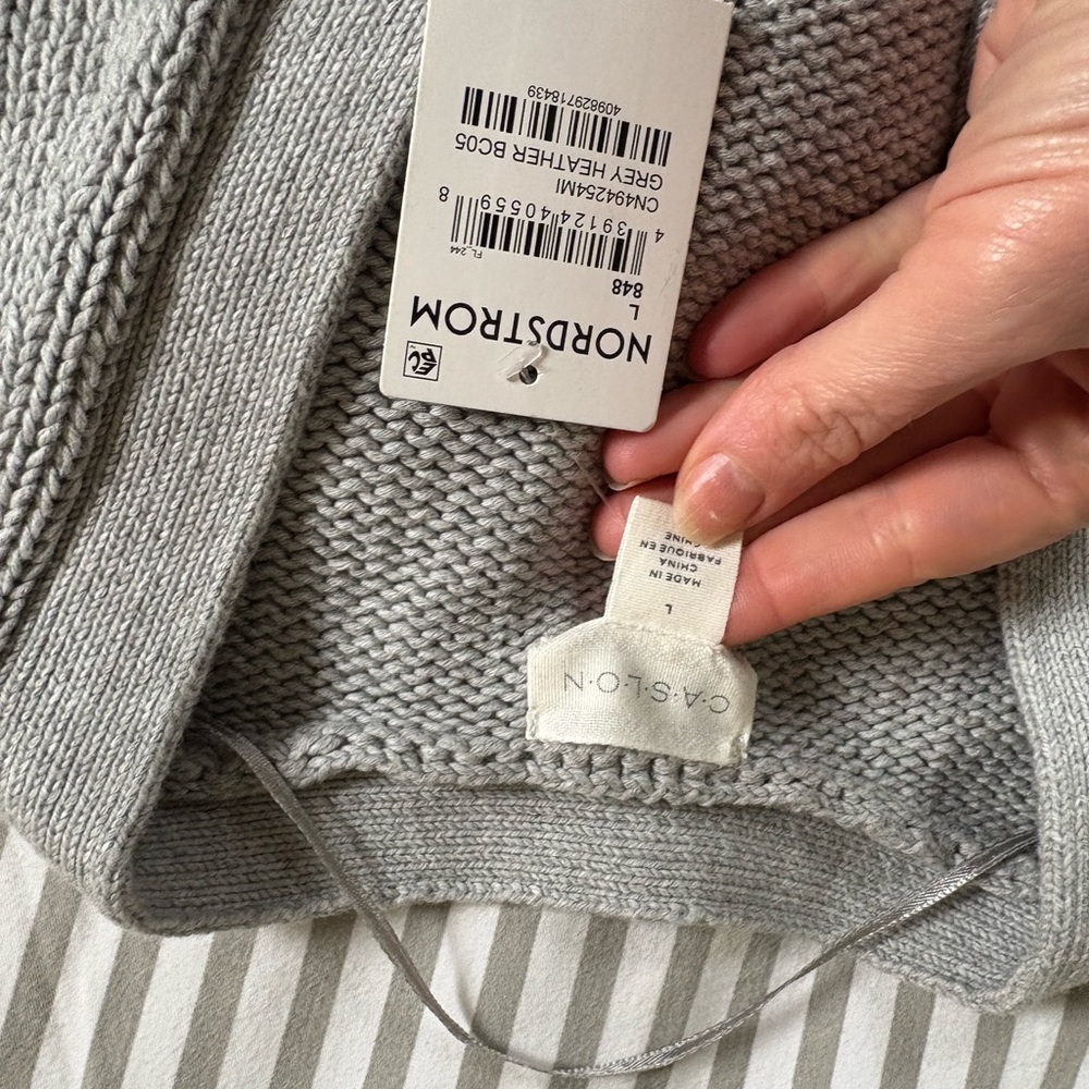Caslon Light Gray Button-Up Cardigan - Picture 5 of 8